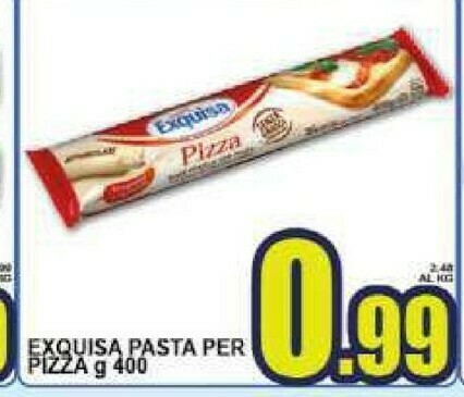 Exquisa Pizza Base Fresca Per Pizza Già Stesa Su Carta Da Forno 400 G(ml)  offerta di Gros