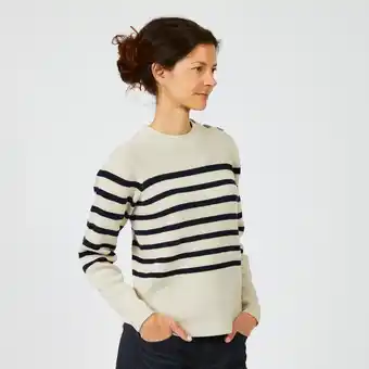 Decathlon Maglione donna marinara beige-blu offerta