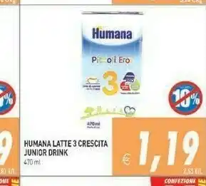 Iperfamily Humana Latte 3 Crescita Junior Drink offerta