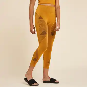 Decathlon Leggings 7/8 donna yoga seamless ocra melange offerta