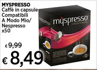 Coop MYSPRESSO Caffè in capsule Compatibili A Modo Mio/ Nespresso x50 offerta