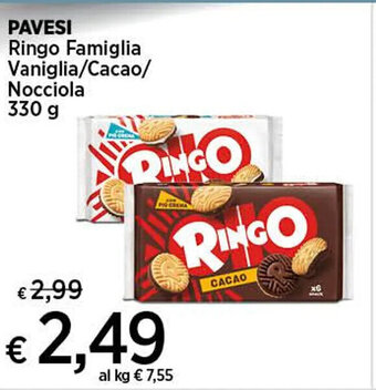 Coop PAVESI Ringo Famiglia Vaniglia/Cacao/ Nocciola 330 g offerta