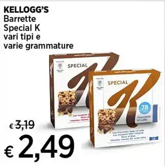 Coop KELLOGG'S Barrette Special K vari tipi e varie grammature offerta