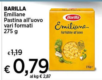 Coop BARILLA Emiliane Pastina all'uovo vari formati 275 g offerta