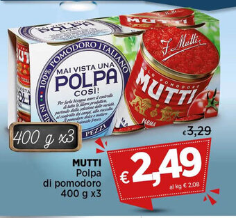Coop MUTTI Polpa di pomodoro 400 g x3 offerta