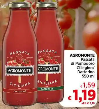 Coop AGROMONTE Passata di Pomodoro Ciliegino/ Datterino 550 ml offerta