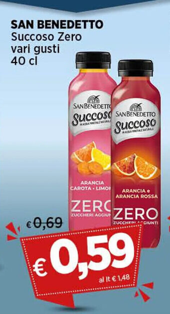 Coop SAN BENEDETTO Succoso Zero vari gusti 40 cl offerta