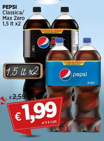Coop PEPSI Classica/ Max Zero 1,5 lt x2 offerta