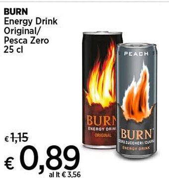 Coop BURN Energy Drink Original/ Pesca Zero 25 cl offerta