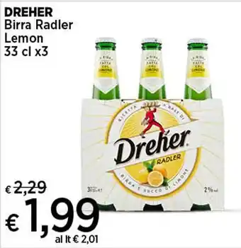 Coop DREHER Birra Radler Lemon 33 cl x3 offerta