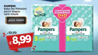 Coop PAMPERS Baby Dry Pannolini pacco doppio varie misure offerta