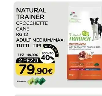 Arcaplanet Natural trainer crocchette cane kg 12 adult medium/maxi tutti i tipi offerta