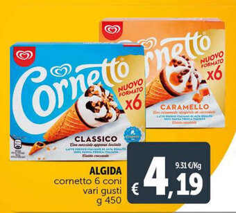 Deco Maxistore ALGIDA cornetto 6 coni vari gusti g 450 offerta