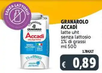 Deco Maxistore GRANAROLO ACCADI latte uht senza lattosio 1% di grassi offerta
