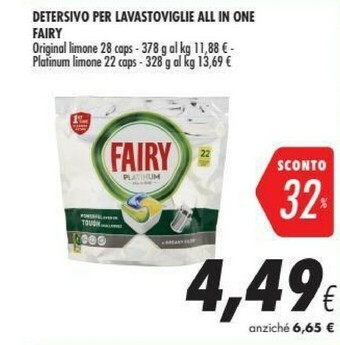 Coop Fairy Detersivo Per Lavastoviglie All In One offerta