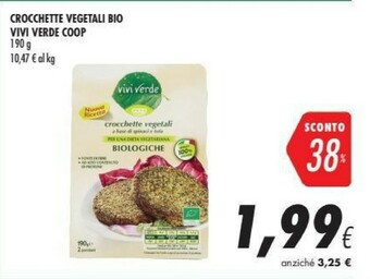 Coop Coop - Crocchette Vegetali A Base Di Spinaci E Tufu Biologiche Vivi Verde 190 G(ml) offerta