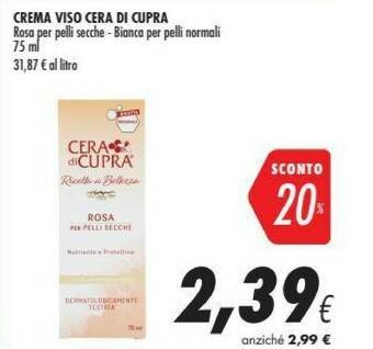 Coop Cera Di Cupra Crema Viso offerta