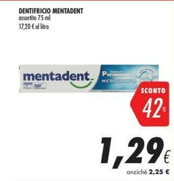 Coop Mentadent Dentifricio offerta