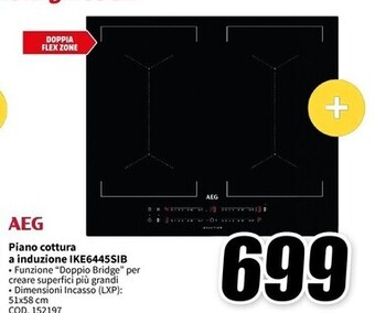MediaWorld Aeg piano cottura a induzione ike6445sib offerta