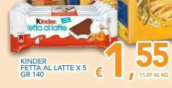 Vivo Supermercati Kinder fetta al latte offerta
