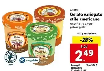 Lidl Gelatelli gelato variegato stile americano offerta