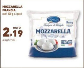 Conad MOZZARELLA FRANCIA conf. 100 g x 3 pezzi offerta