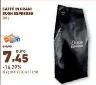 Conad CAFFÈ IN GRANI BUON ESPRESSO 500 g offerta