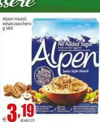 Elite Alpen Muesli Senza Zucchero 560 G offerta