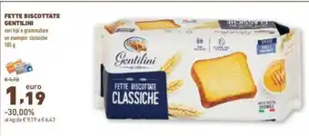 Conad FETTE BISCOTTATE GENTILINI offerta