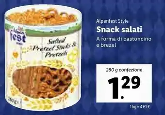 Lidl Alpen fest Style Snack Salati offerta