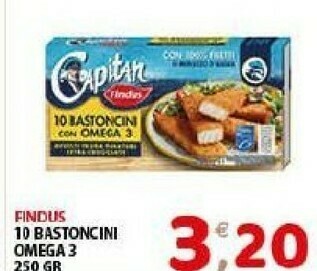 Mio Market Capitan Findus - 10 Bastoncini Con Omega 3 250 G(ml) offerta