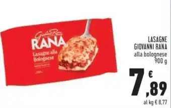 Conad LASAGNE GIOVANNI RANA alla bolognese 900 g offerta