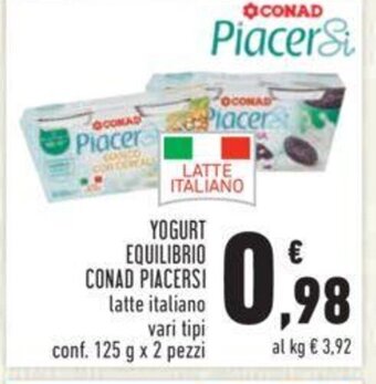 Conad YOGURT EQUILIBRIO CONAD PIACERSI conf. 125 g x 2 pezzi offerta