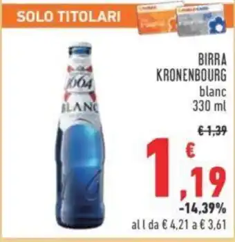 Conad BIRRA KRONENBOURG blanc 330 ml offerta