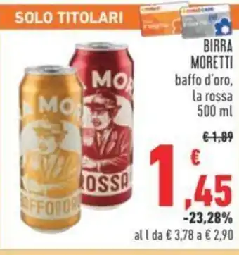 Conad BIRRA MORETTI 500 ml offerta