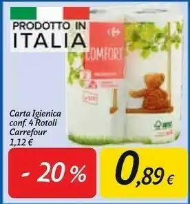 Carrefour Market Carrefour Carta Igienica 4 Rotoli offerta