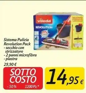 Carrefour Market Vileda Sistema Pulizia Revolution Pack Secchio Con Strizzatore offerta
