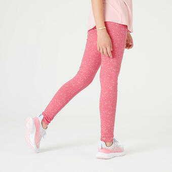 Decathlon Leggings bambina ginnastica 320 cotone rosa con stampa offerta