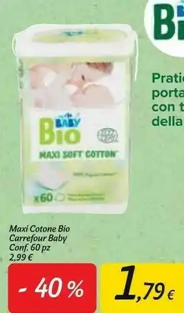 Carrefour Market Carrefour Maxi Cotone Bio Baby offerta