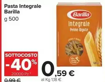 Carrefour Market Barilla Pasta Integrale offerta