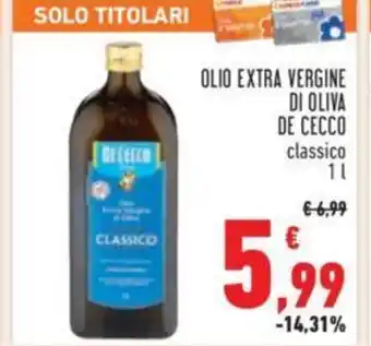 Conad OLIO EXTRA VERGINE DI OLIVA DE CECCO classico 1 l offerta
