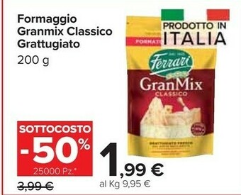 Carrefour Market Ferrari Formaggio Granmix Classico Grattugiato offerta