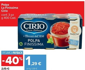 Carrefour Market Cirio La Finissima Polpa offerta