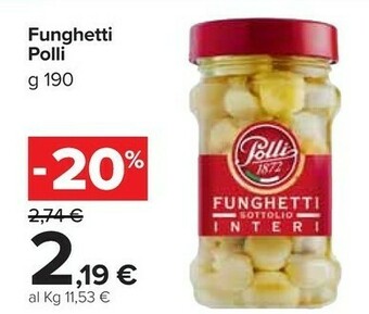 Carrefour Market Polli Funghetti Sottolio Interi 190 G(ml) offerta