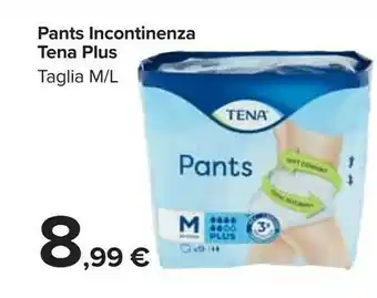 Carrefour Market Tena Pants Plus Biancheria Intima Per L'incontinenza Unisex 9 Pezzo(i) offerta