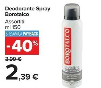 Carrefour Market Borotalco Deodorante Spray offerta
