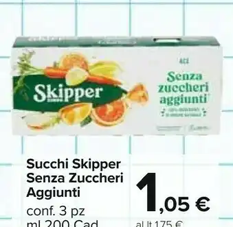 Carrefour Market Zuegg Succhi Skipper Senza Zuccheri Aggiunti offerta