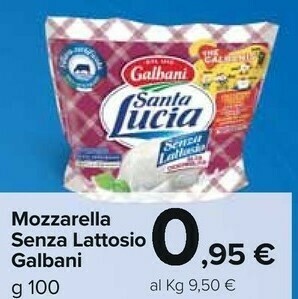 Carrefour Market Galbani Mozzarella Senza Lattosio Santa Lucia 100 G(ml) offerta