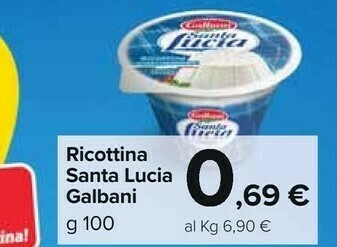 Carrefour Market Galbani Ricottina Santa Lucia 100 G(ml) offerta