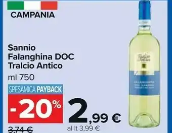 Carrefour Tralcio Antico Sannio Falanghina DOC offerta